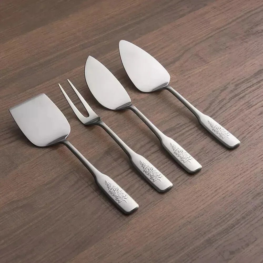NWT BEE & WILLOW VAIL‎ COLLECTION 4 PIECE STAINLESS STEEL CHEESE KNIFE SET